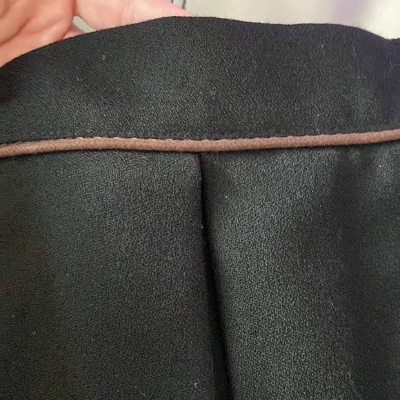 Sea New York Black Wool Pleated Contrast Band Skirt🖤🧡🖤 - Picture 4 of 10